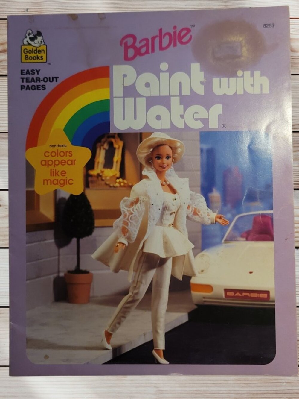 Vintage 1995 - BARBIE - Paint with Water Coloring Book - Golden